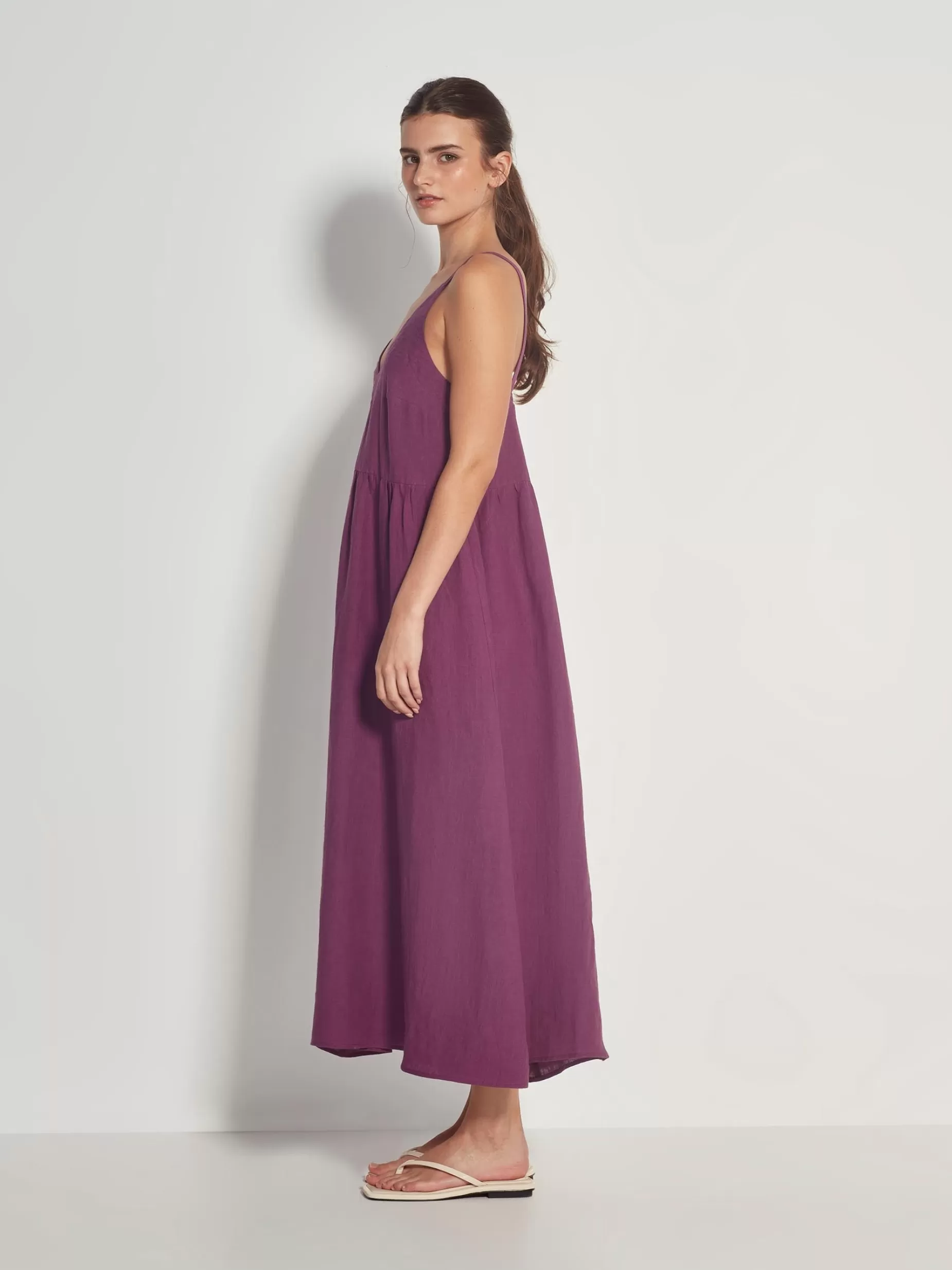 Women Juliette Hogan Willow Dress Vintage Linen