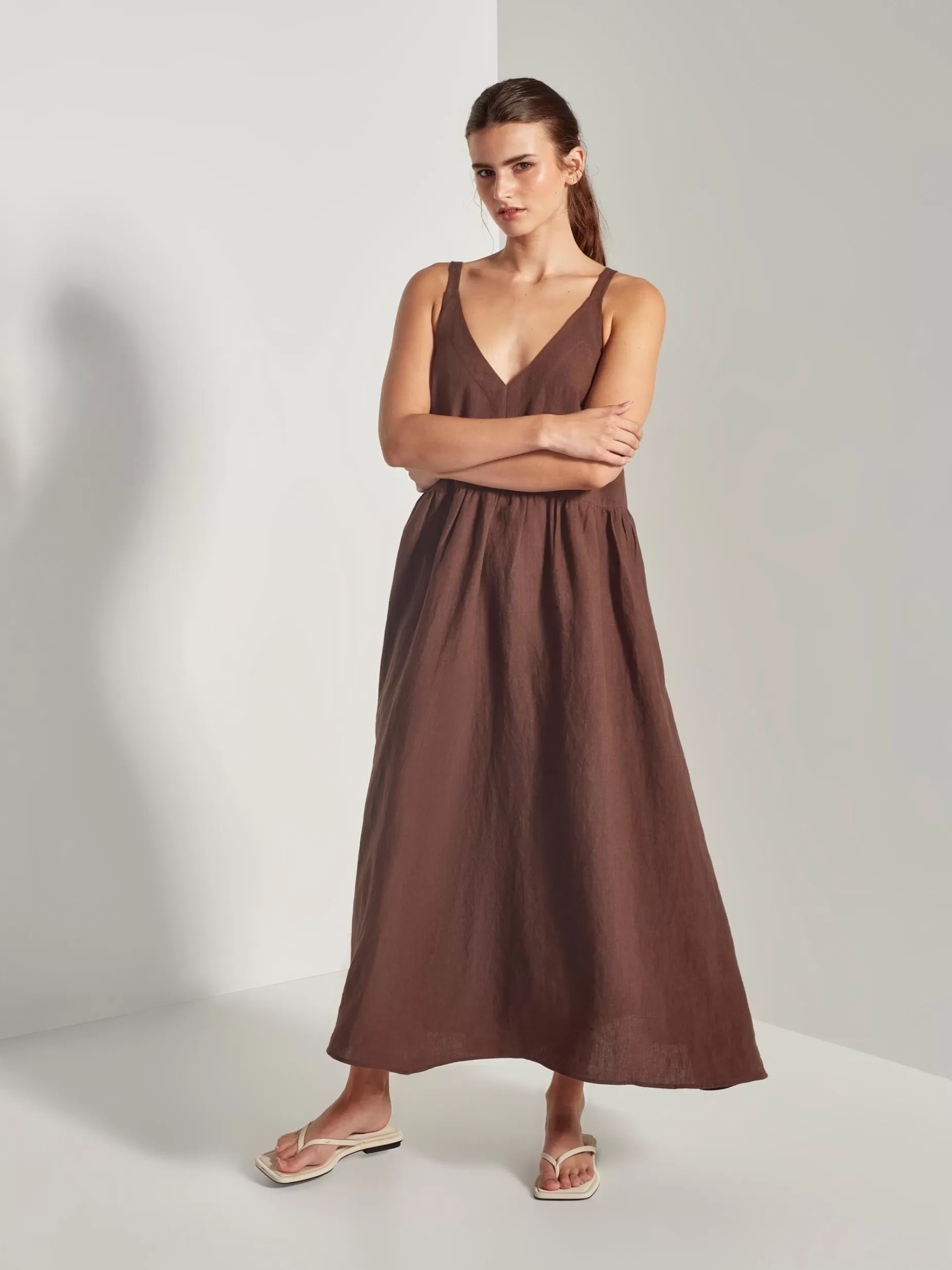 Women Juliette Hogan Willow Dress Vintage Linen